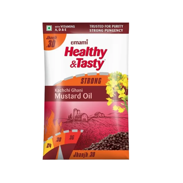 Emami Healthy & Tasty Kachchi Ghani Mustard Oil – 1 L(Pouch)