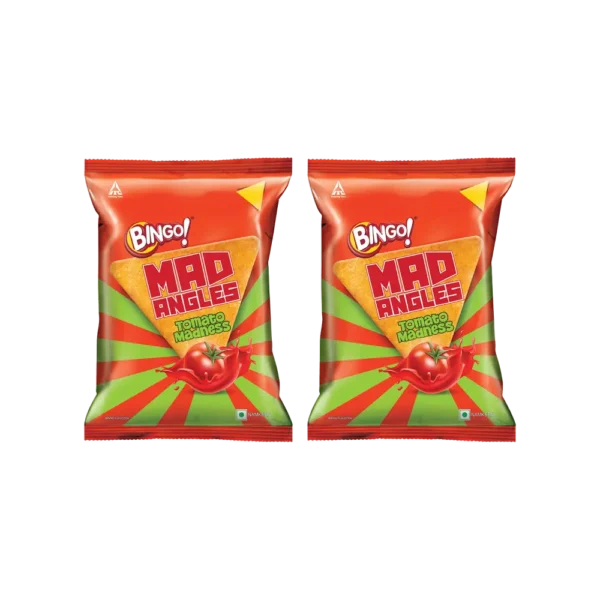 Bingo Mad Angles Tomato Madness Crisps – Pack of 2 (60g × 2)