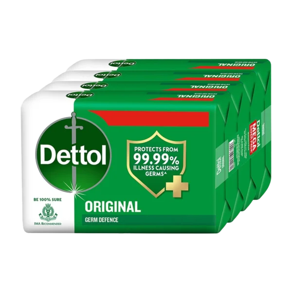 Dettol Original Antibacterial Soap – Pack of 4 (100g × 4)